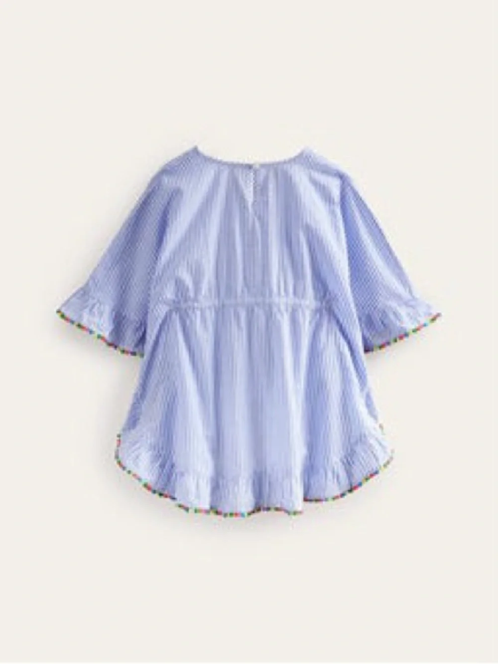 Mini Boden Pom Trim Poncho Kaftan Size 3-4Y